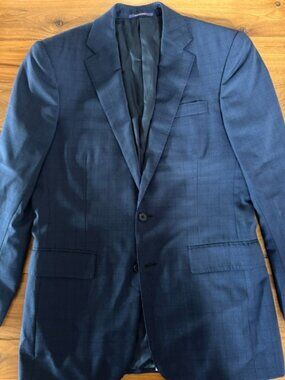 Ralph Lauren Purple Label - Wool Navy Plaid Suit 36R